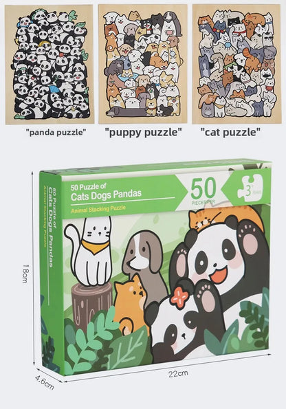 Wooden Animal Shape Brain Puzzle