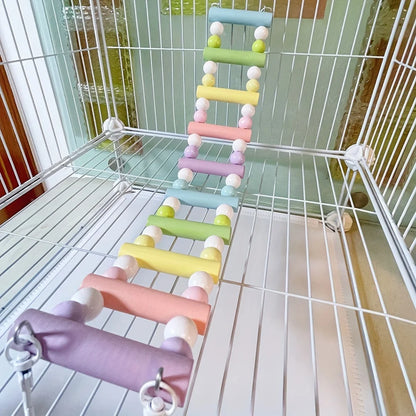 Wooden Bird Climbing Ladder & Hanging Play Toy