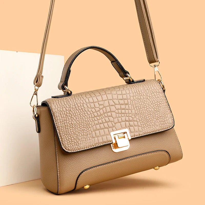 Large Capacity Leather Crossbody Handbag for Women