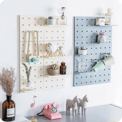 Wall-Mounted Pegboard Storage Shelf
