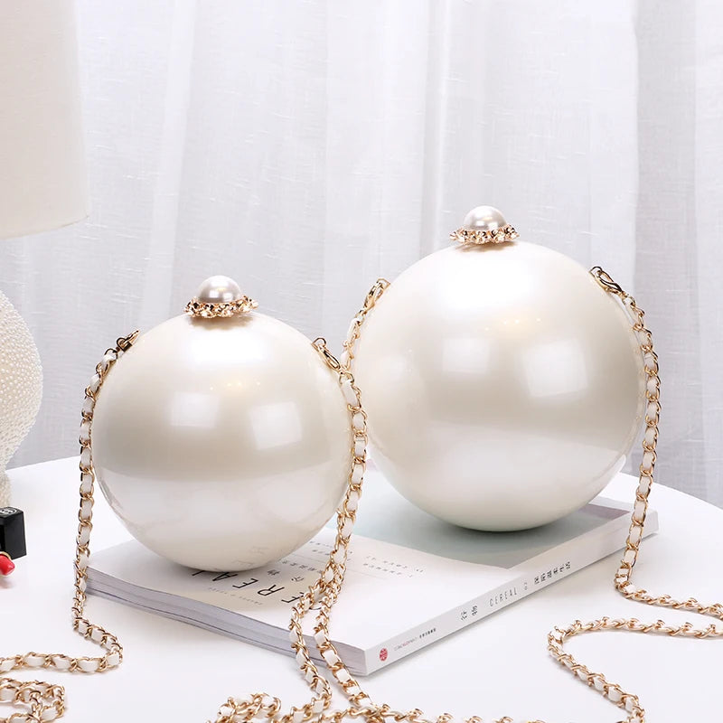 Pearl Sphere Evening Crossbody Bag