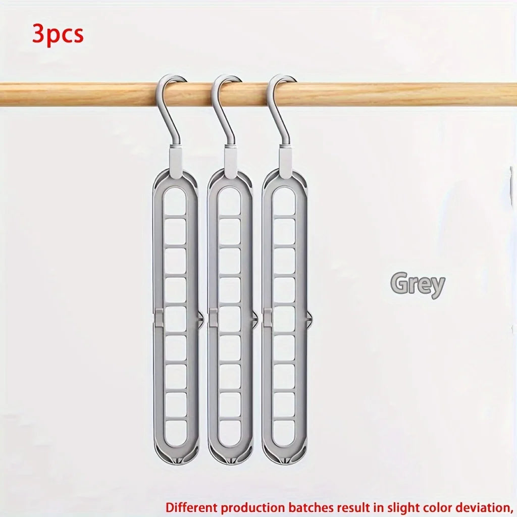 9-Hole Foldable Space Saving Clothes Hanger Set