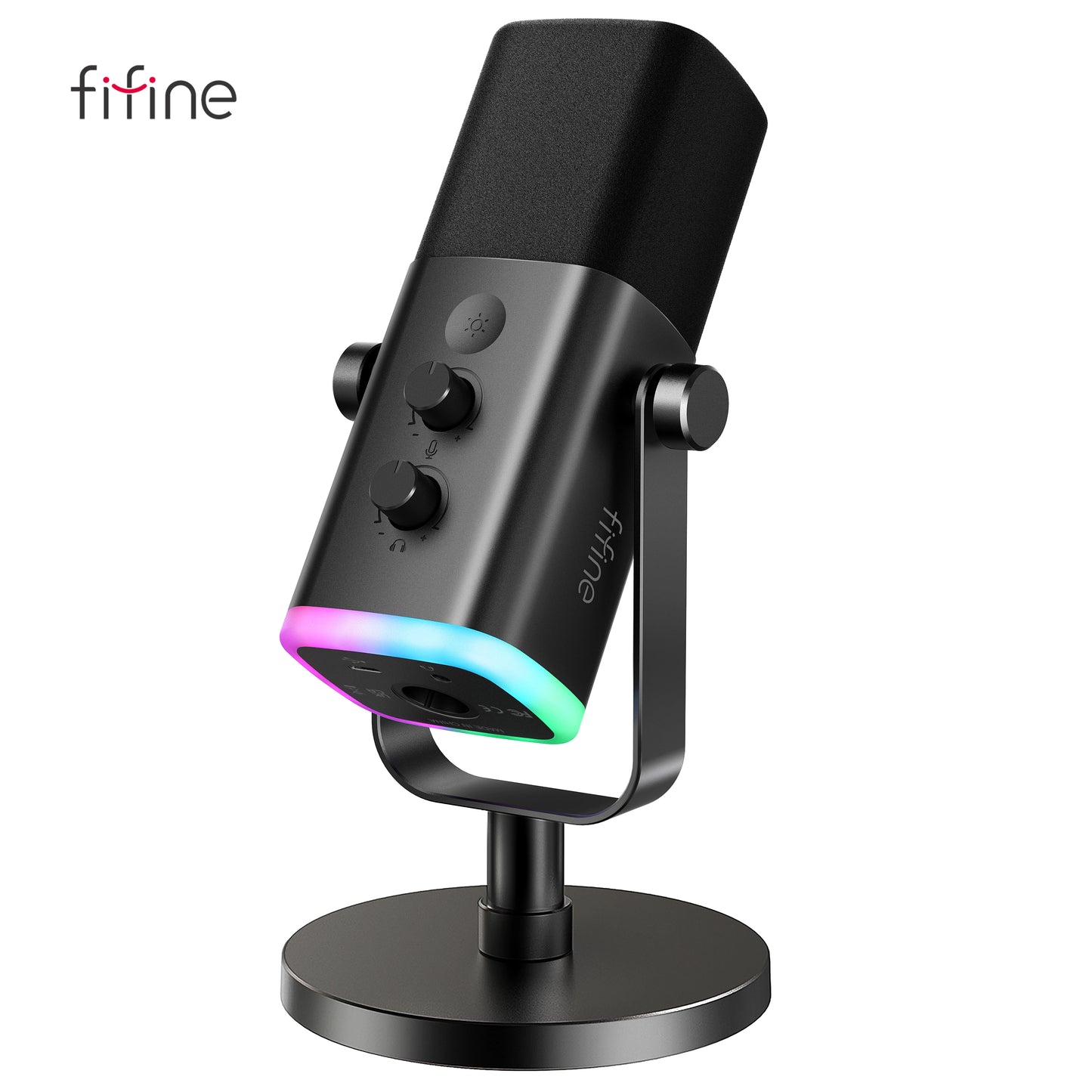Professional USB & XLR Dynamic Streaming Microphone with RGB Lighting
