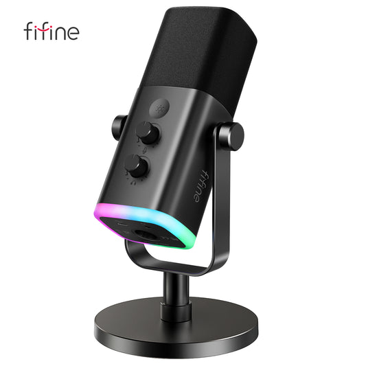 Professional USB & XLR Dynamic Streaming Microphone with RGB Lighting
