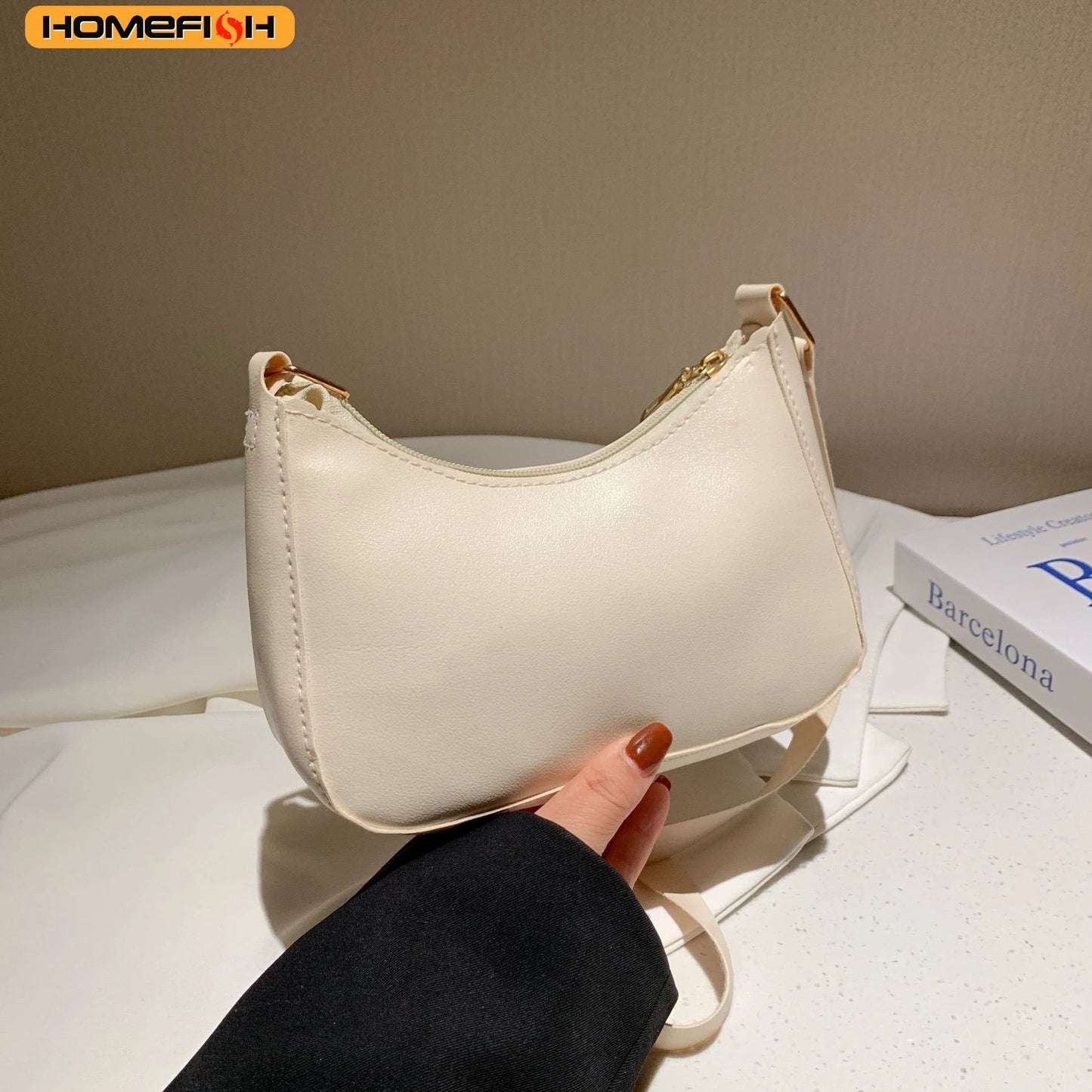 Women’s Minimalist Crescent Crossbody Handbag