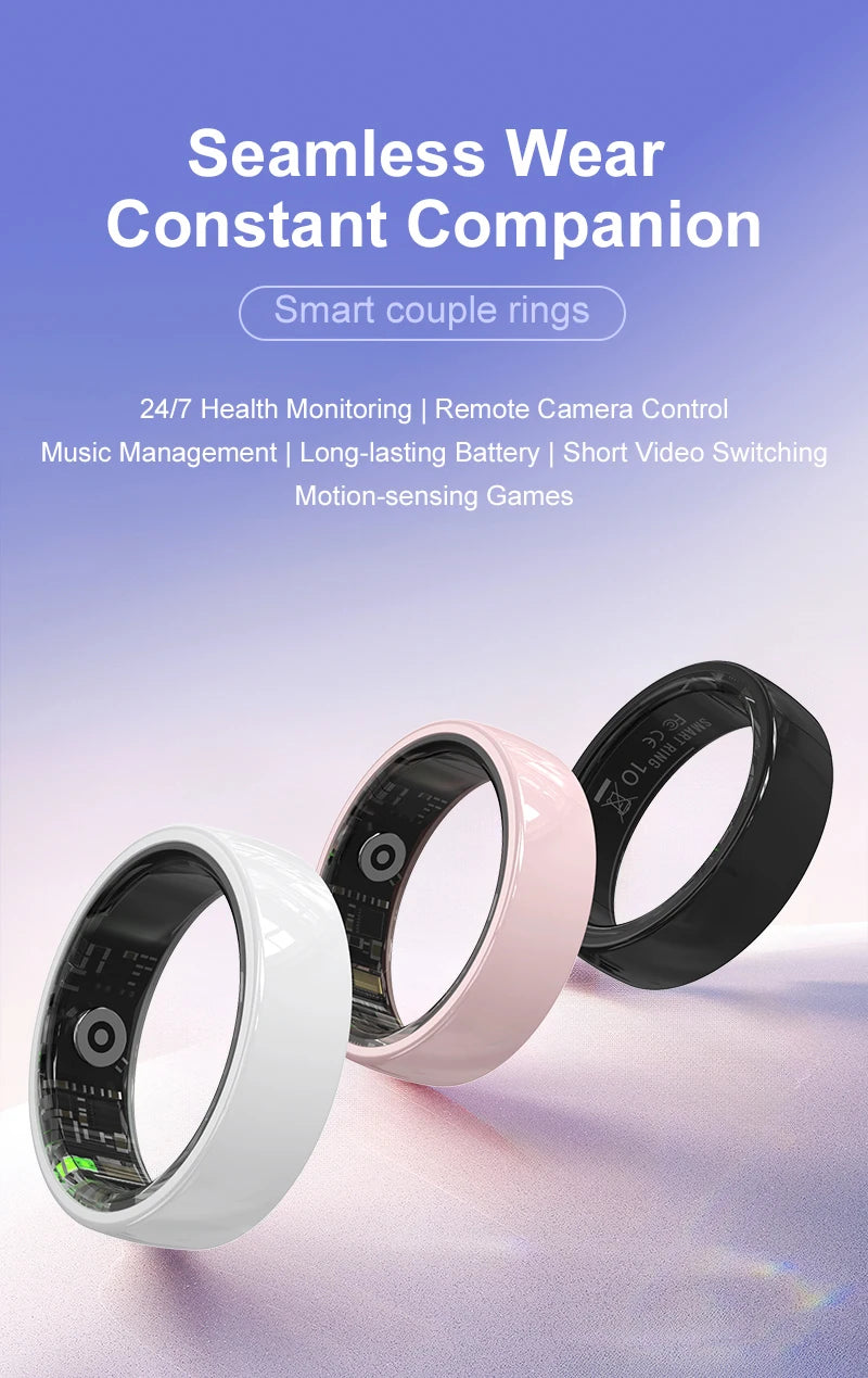 Smart Health Tracking Ring with Charging Case