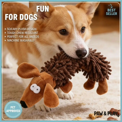 Cartoon Animal Squeaky Plush Dog Chew Toy