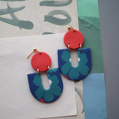 Flower Abstract Art Deco Pattern Earrings
