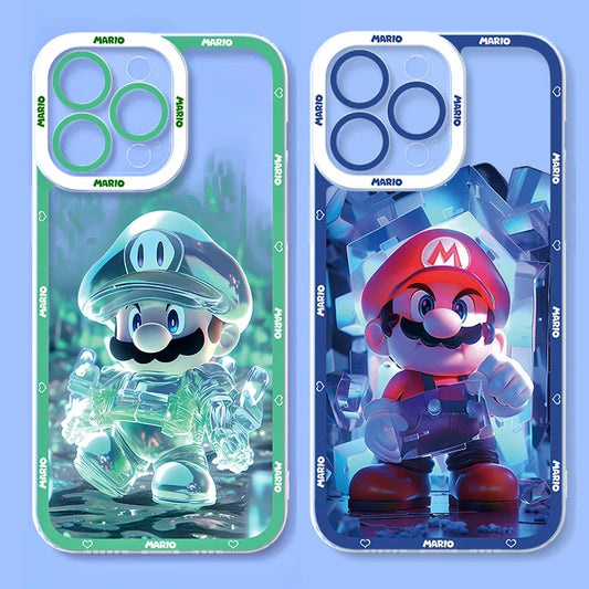 Super M-Marios Bros Clear Case For Samsung Galaxy S23 S22 Ultra S21 S20 FE S10 Plus