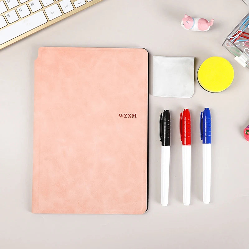A5 Reusable Dry Erase Whiteboard Notebook