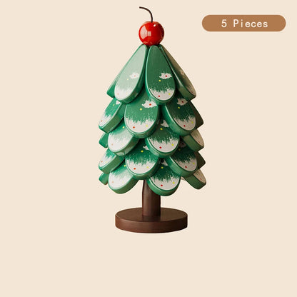 Wooden Christmas Tree Trivet Set