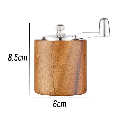 Hand-Crank Wooden Pepper Grinder