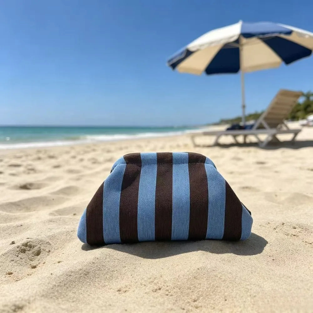 Bright Striped Knit Cloud Bag