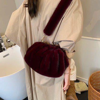 Women’s Faux Fur Cloud Shoulder Bag