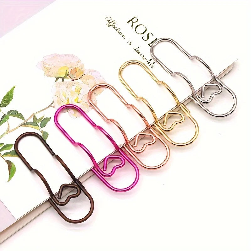 Heart-Shaped Metal Pen Holder Clips