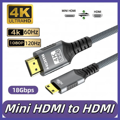 4K Mini HDMI to HDMI Braided Cable