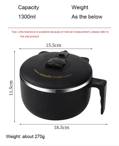 304 Stainless Steel Instant Noodle Bowl with Lid