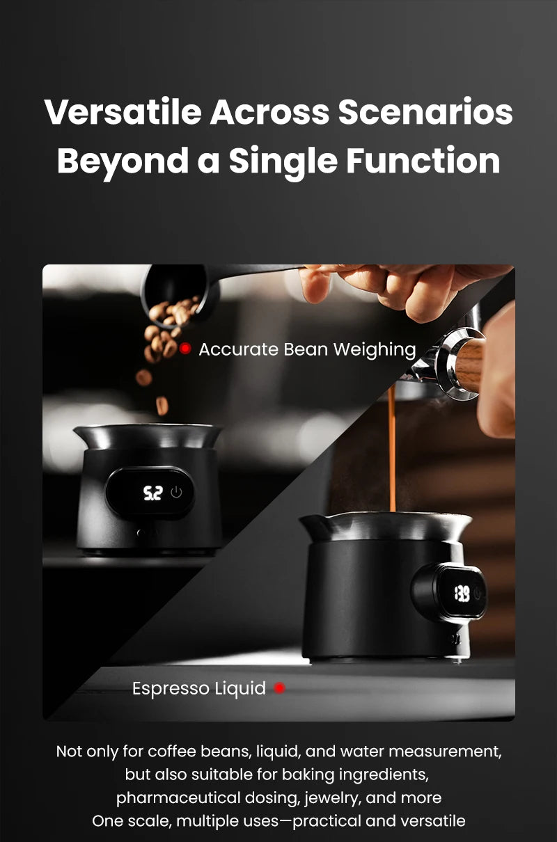 USB Rechargeable Coffee Scale with Stainless Steel Cup