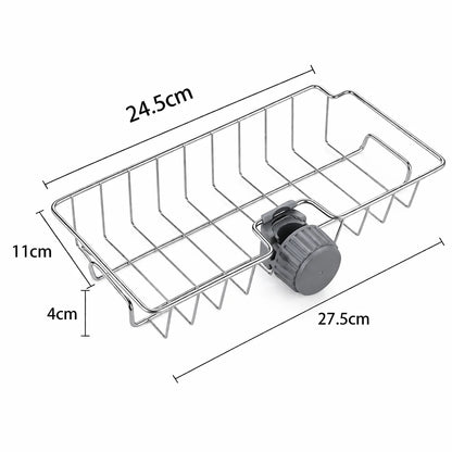 Kitchen Sink Faucet Sponge & Soap Organizer Rack