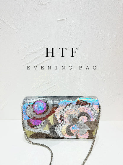 Floral Sequin Evening Clutch Bag