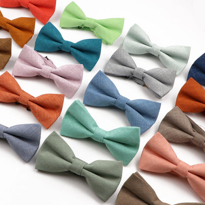 High Quality Mens Solid Color Bowtie Set