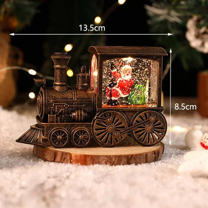 LED Christmas Train Snow Globe Ornament