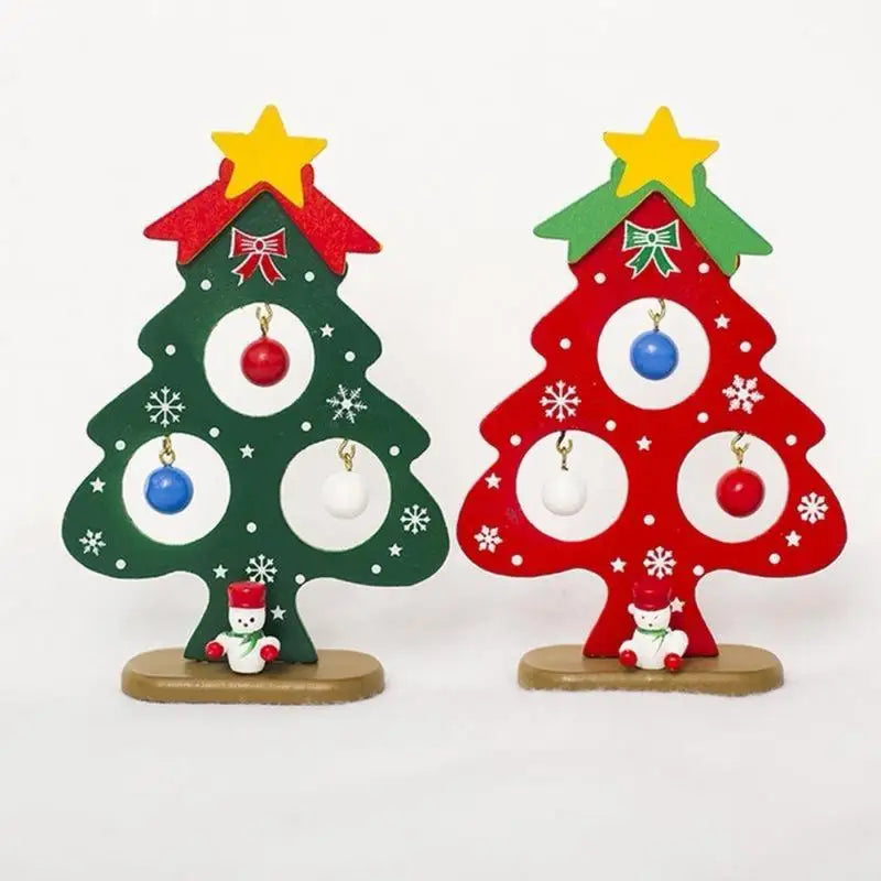 Mini Wooden Christmas Tree Tabletop Ornament