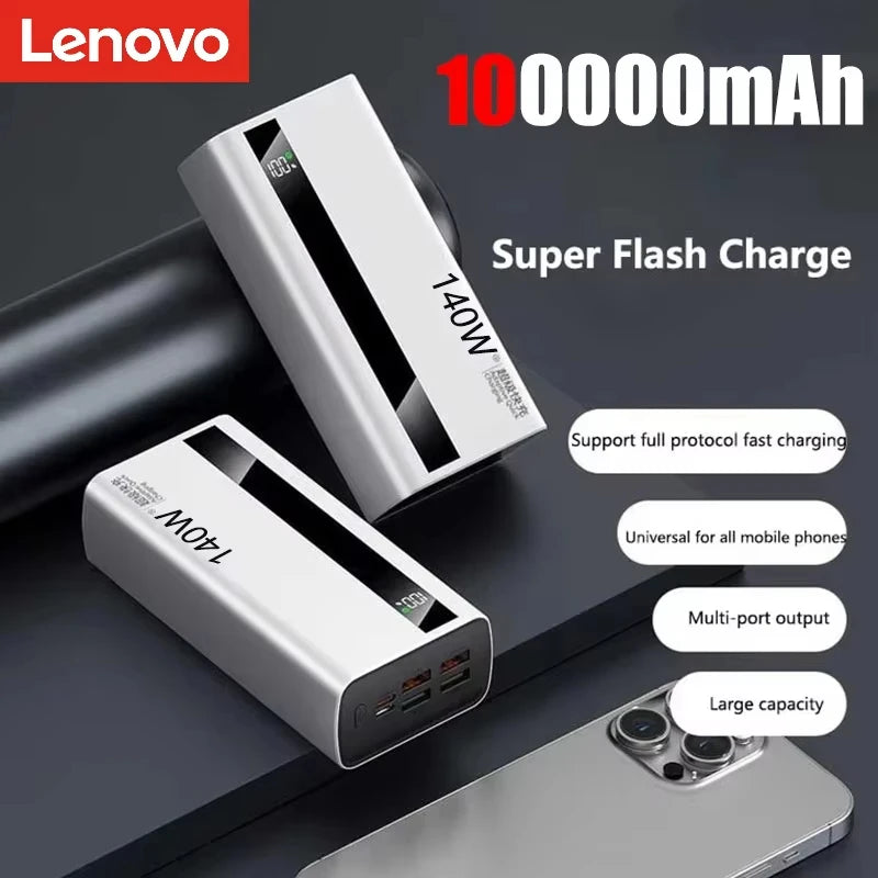 Lenovo 140W Fast Charging Power Bank with Digital Display