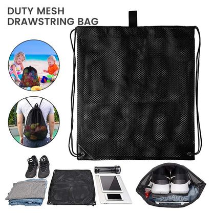 Heavy Duty Mesh Drawstring Sports Backpack