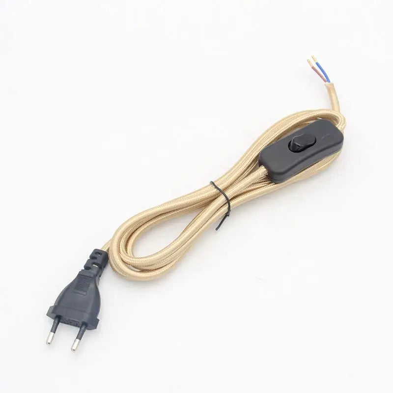 Fabric Covered EU Power Cord with Switch