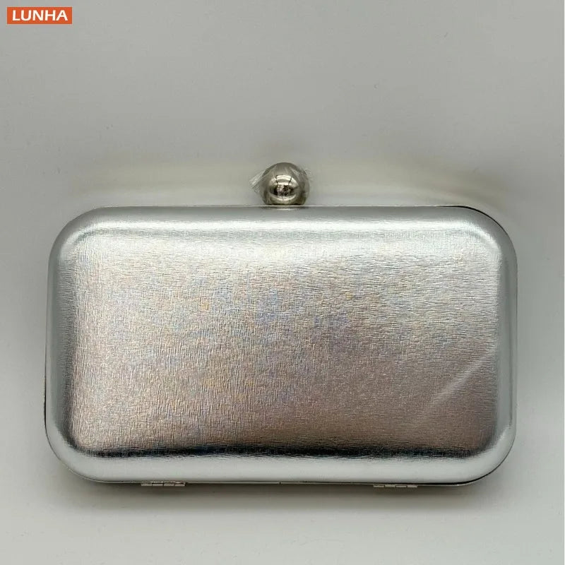 Vintage Metallic Box Clutch Bag