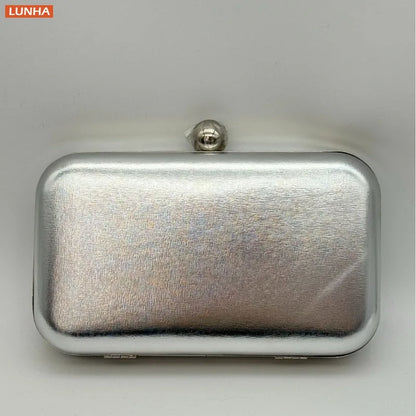 Vintage Metallic Box Clutch Bag