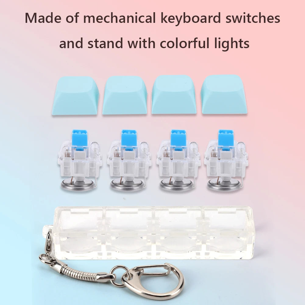 4-Key LED Keyboard Fidget Keychain