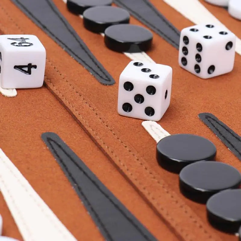 Roll-Up Leather Backgammon Set