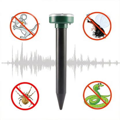 Solar-Powered Ultrasonic Mole, Mouse & Snake Deterrent Stakes