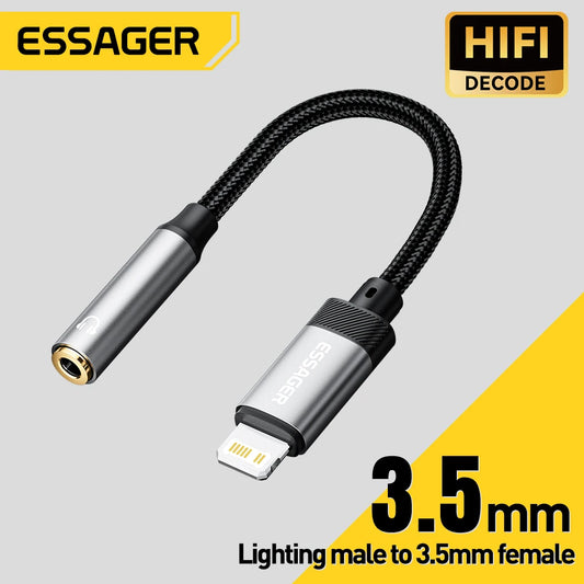 ESSAGER USB-C to 3.5mm Audio Adapter for Headphones & AUX