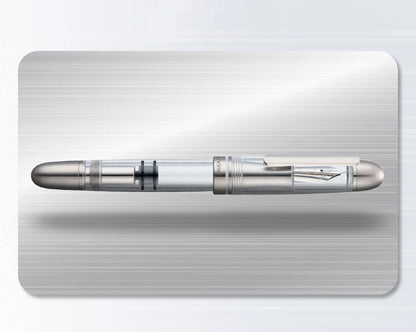 Premium Piston Fill Fountain Pen – Titanium & Acrylic