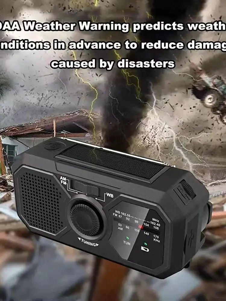 Solar Emergency Radio with Hand Crank & Power Bank