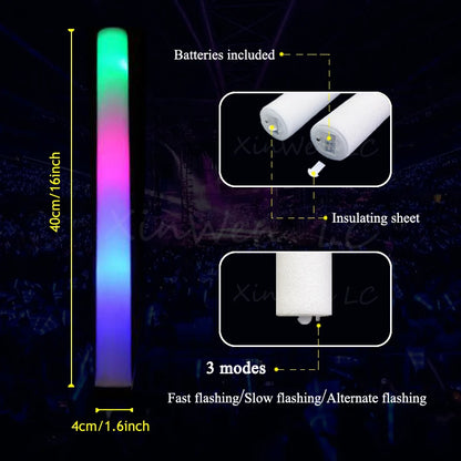 LED Flashing Foam Glow Sticks for Parties, Weddings & Events
