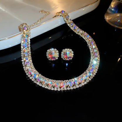 Colorful Crystal Necklace & Earring Set