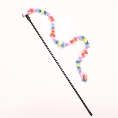 Colorful Plush Rope Cat Teaser Wand Set