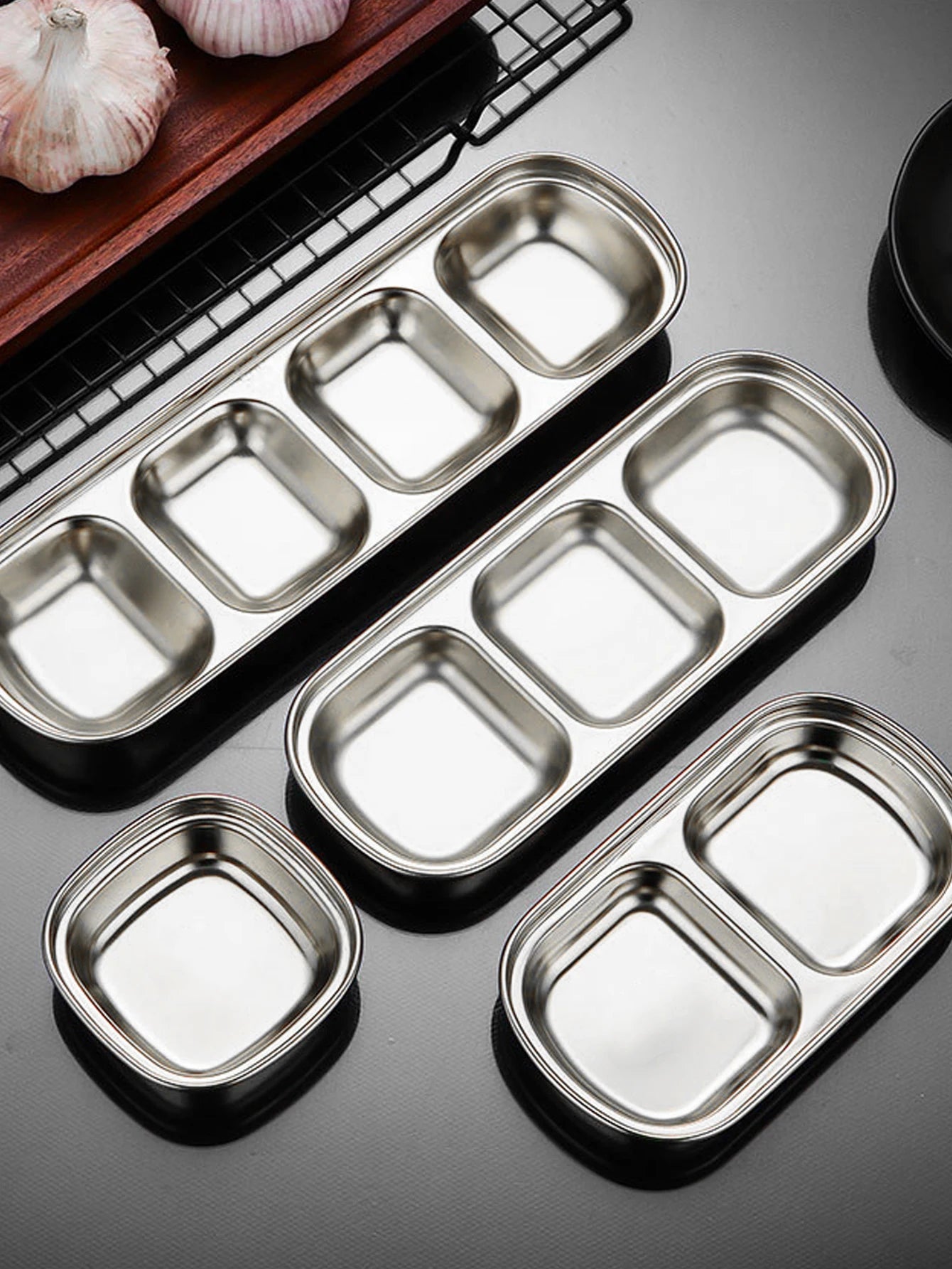 Korean Style Stainless Steel Sauce & Seasoning Serving Dish