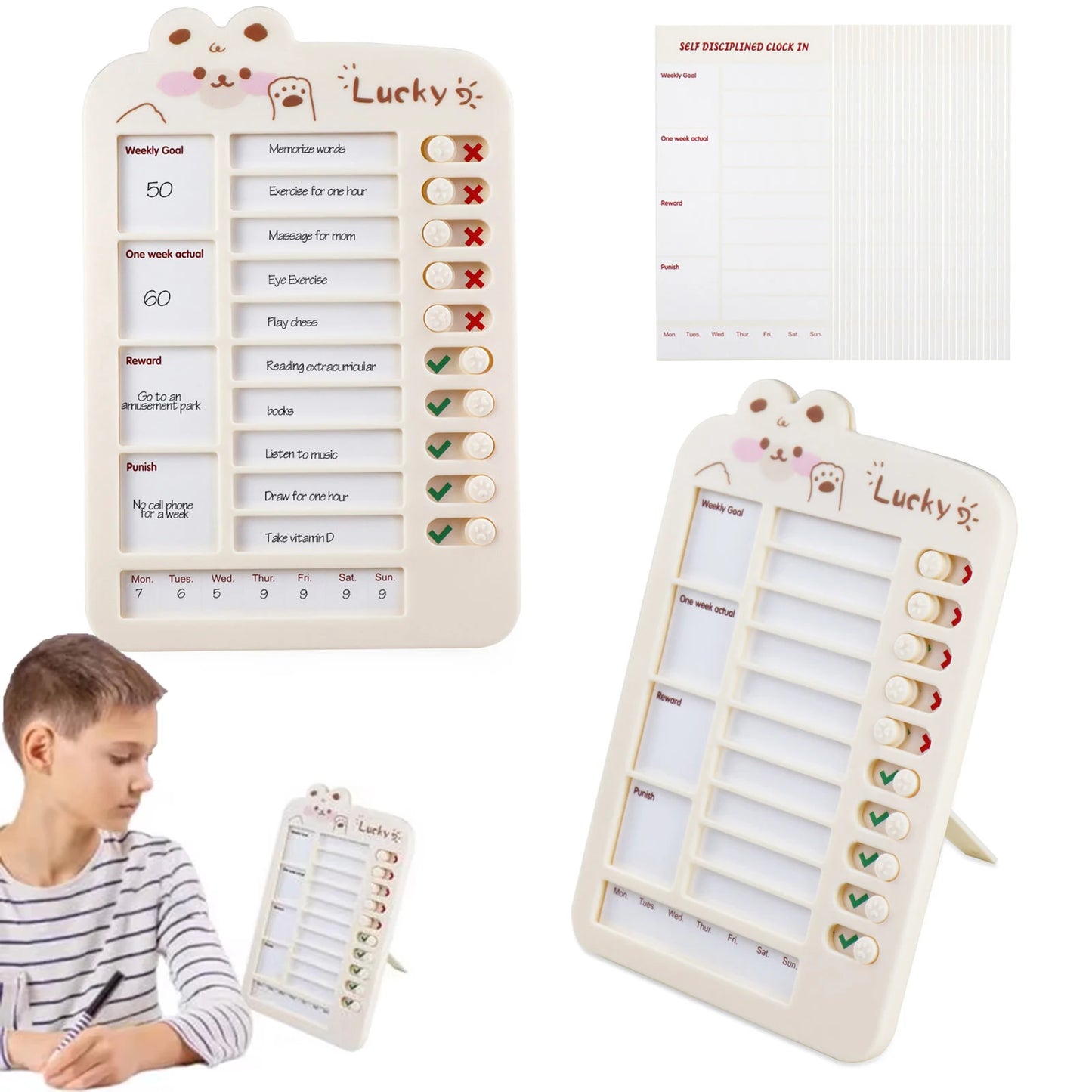 Reusable Kids Chore Chart Checklist Board