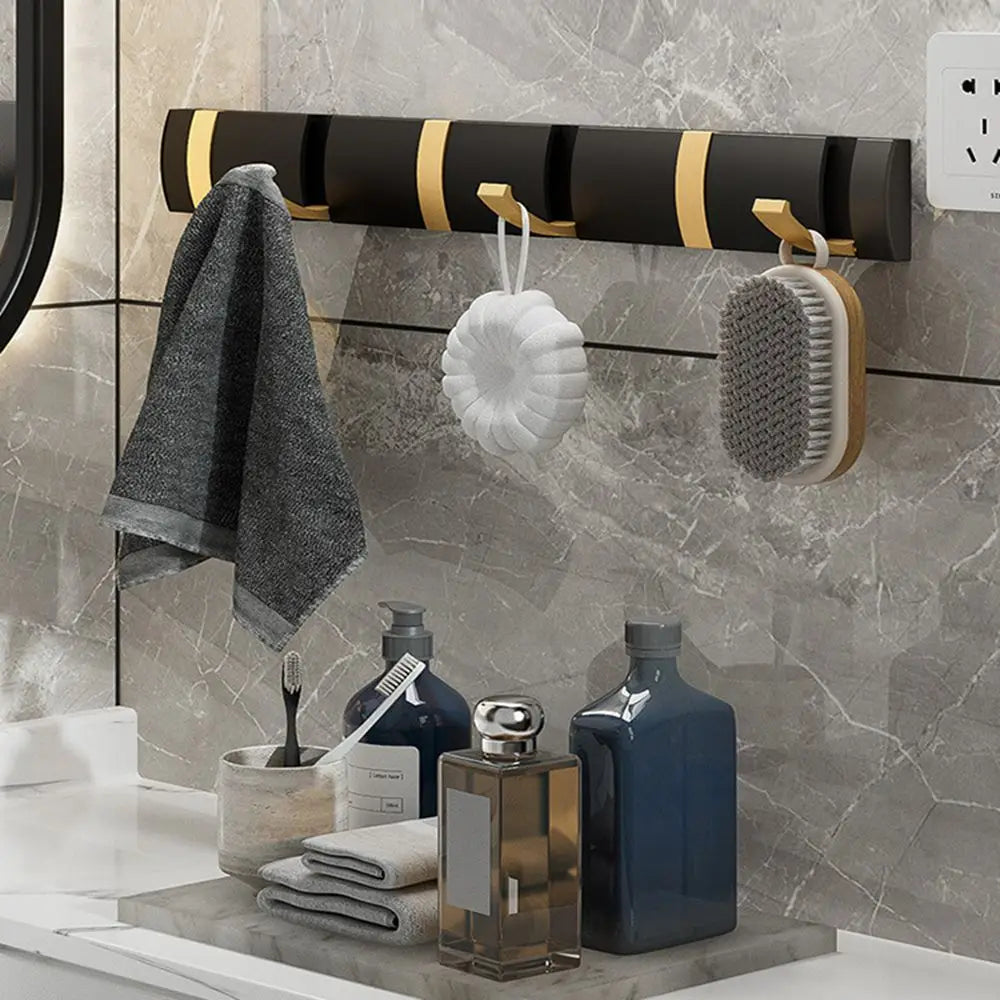 Aluminum Wall-Mounted Hook Rack for Clothes & Towels