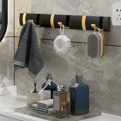 Aluminum Wall-Mounted Hook Rack for Clothes & Towels