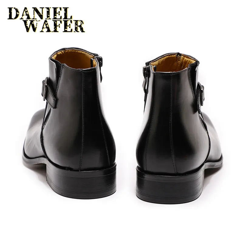 Real Leather Men's Ankle Boots