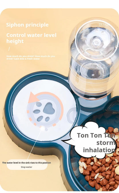3-in-1 Cat Feeding & Water Station