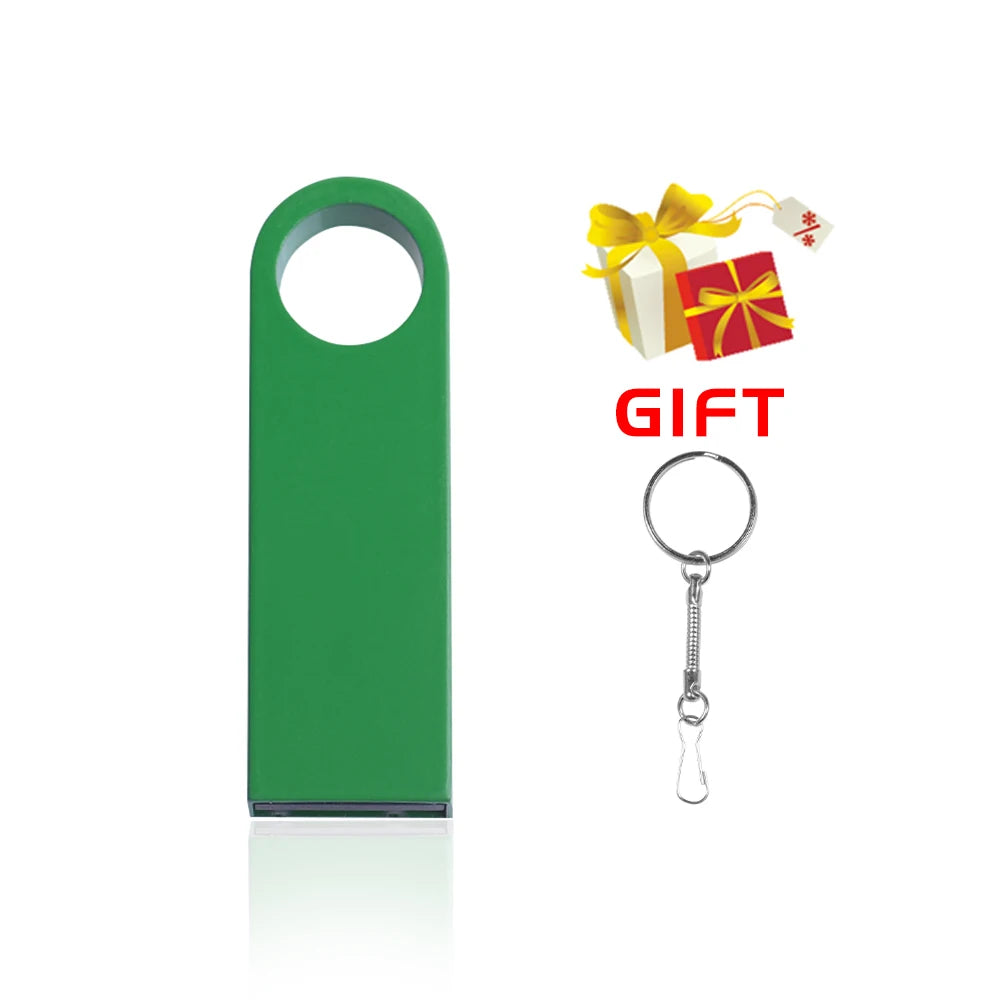 Waterproof Metal USB 2.0 Flash Drive with Keychain