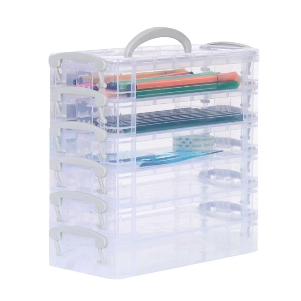 Stackable Multi-Layer Transparent Pencil Case