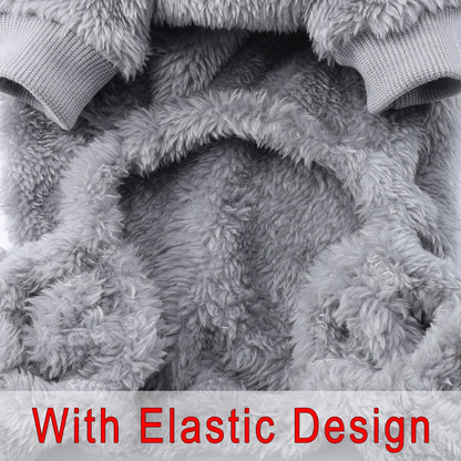 Warm Fleece Dog Jumpsuit with D-Ring